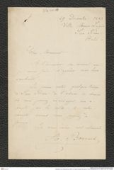 Nachlass Franz Steindachner, Brief von Gabriel Adolphe Boucard an Franz Steindachner (29.12.1883), Inv.Nr. 48.10, Seite 1
